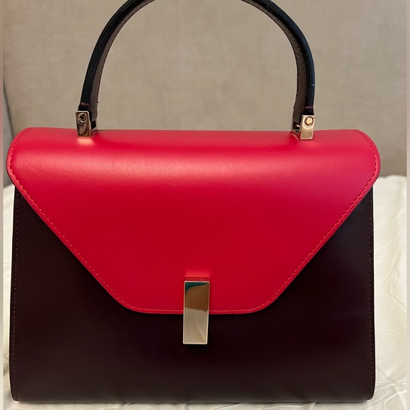 Valextra Iside Medium Red Maroon top handle shoulder bag - Picture 2 of 9